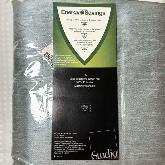 JCP Home Trio Studio Energy Saving Grommet Top Drapery Panels Brushwood Set of 2 - Picture 4 of 6
